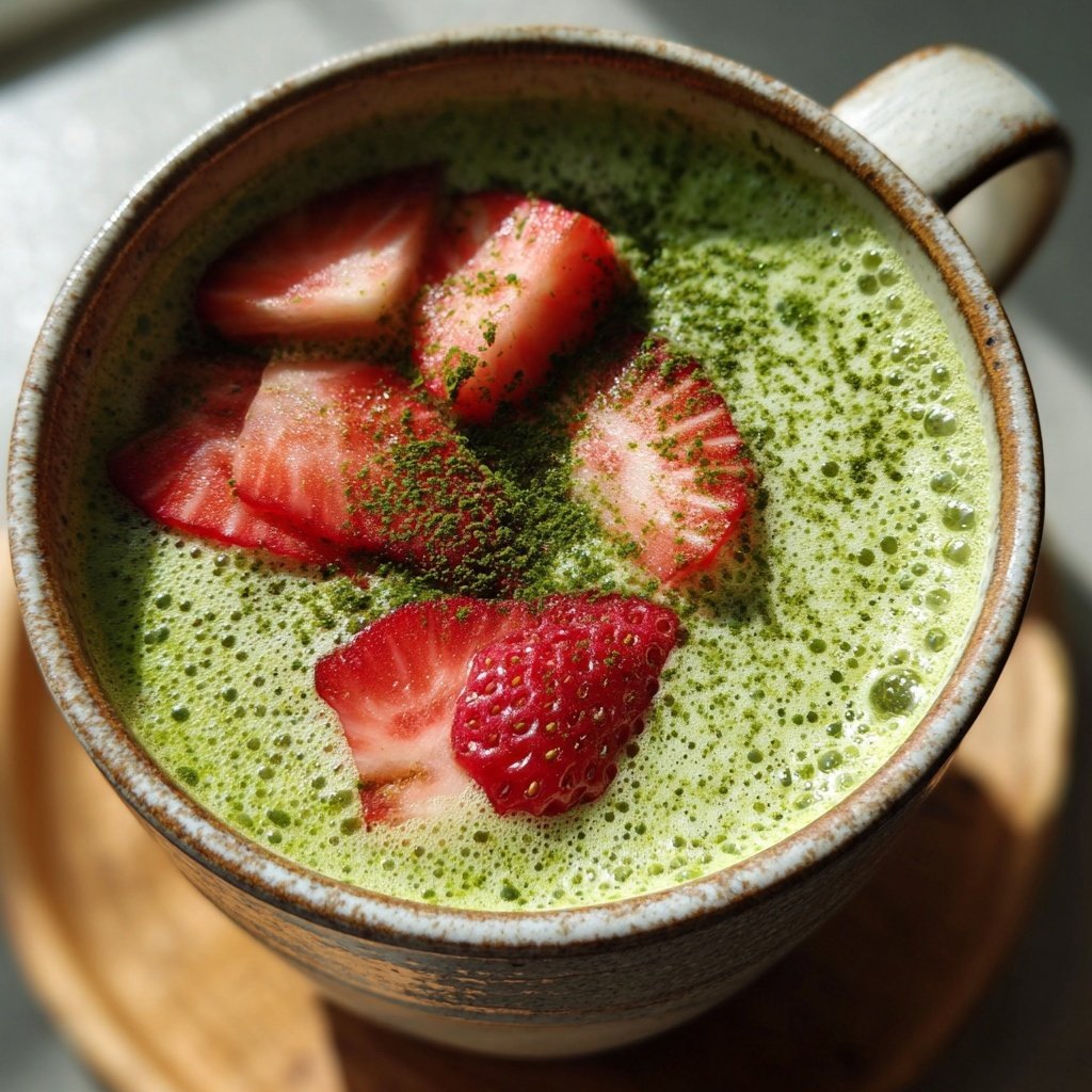 Hot Strawberry Matcha Latte