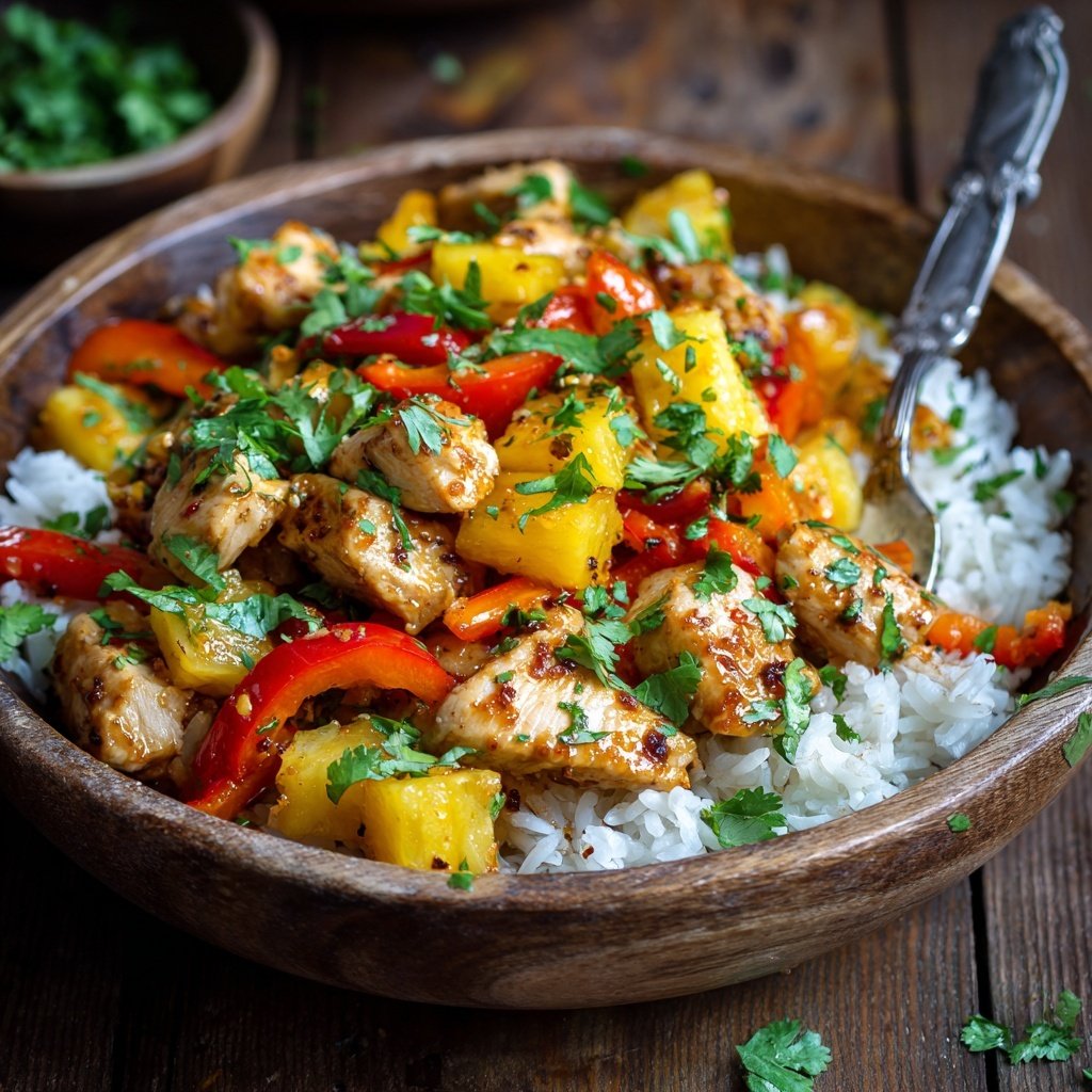 Sweet Pineapple Chicken Rice Bowl