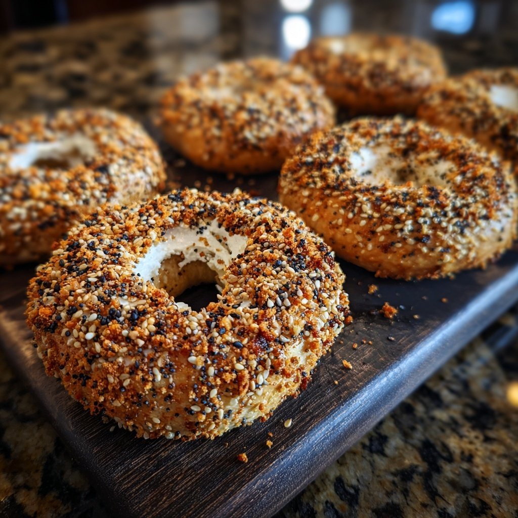 Protein Bagels With Sesame Crust