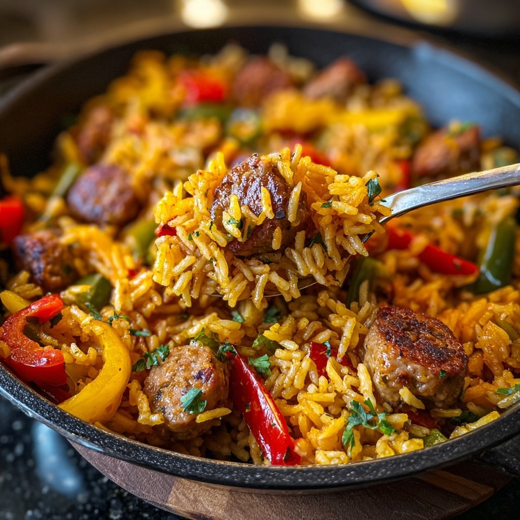 One Pan Sausage And Rice Dinner