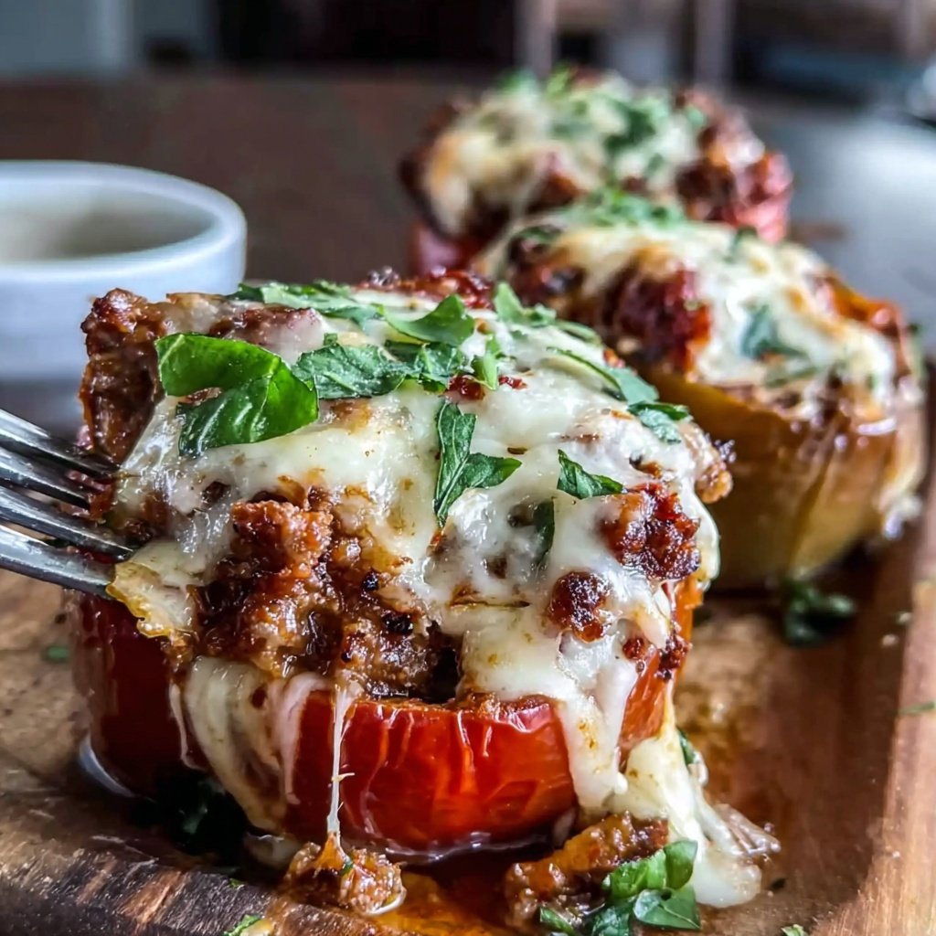 Hamburger Meat And Cheese Stuffed Peppers