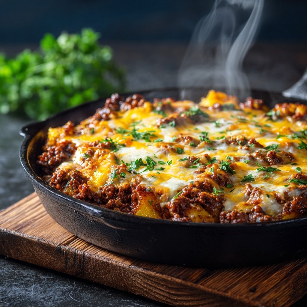 Ground Beef And Cheesy Potato Bake