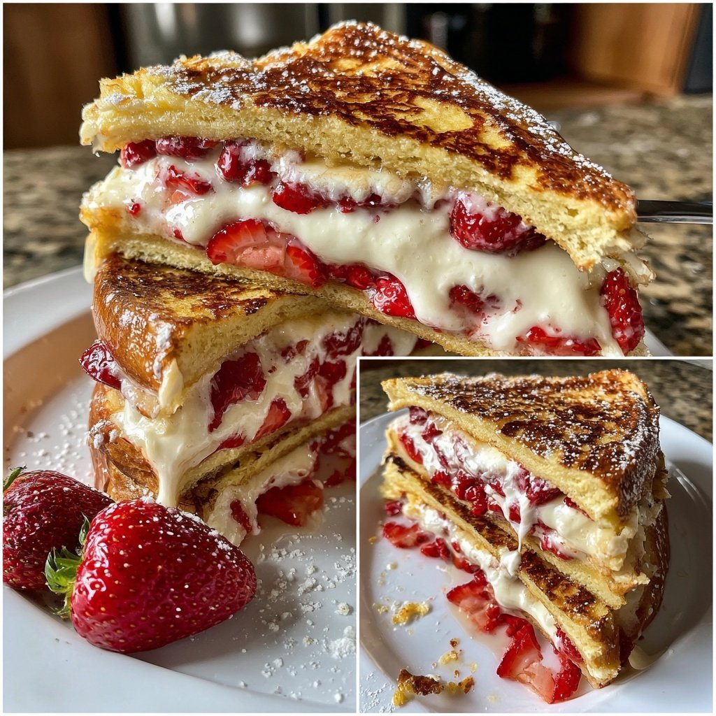 Strawberry Cream Cheese Stuffed French Toast