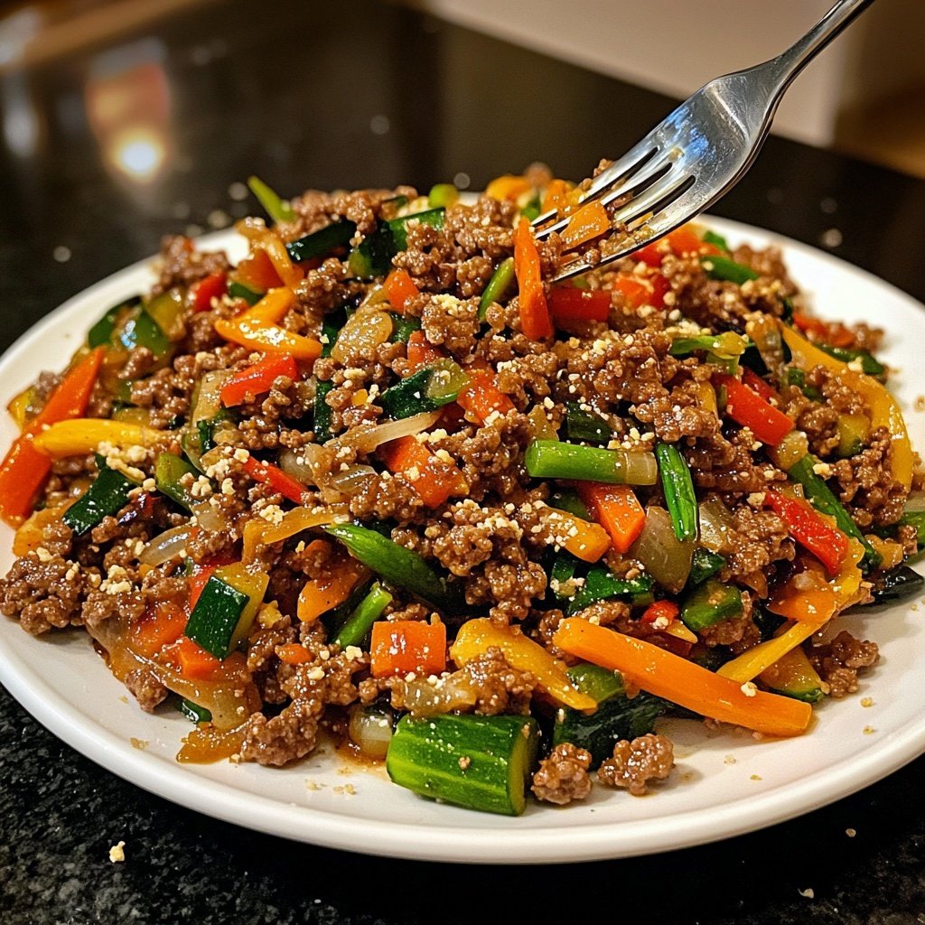 Ground Beef and Veggie Stir Fry