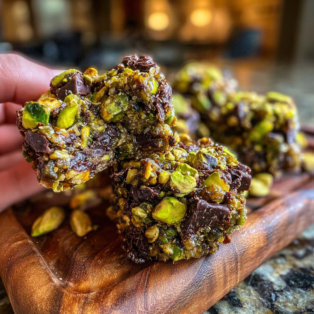 Chocolate Pistachio Energy Squares
