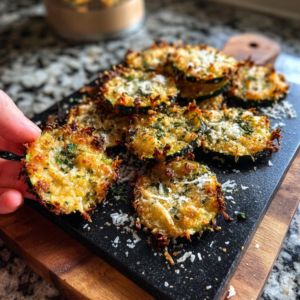 Baked Zucchini Parmesan Crisps